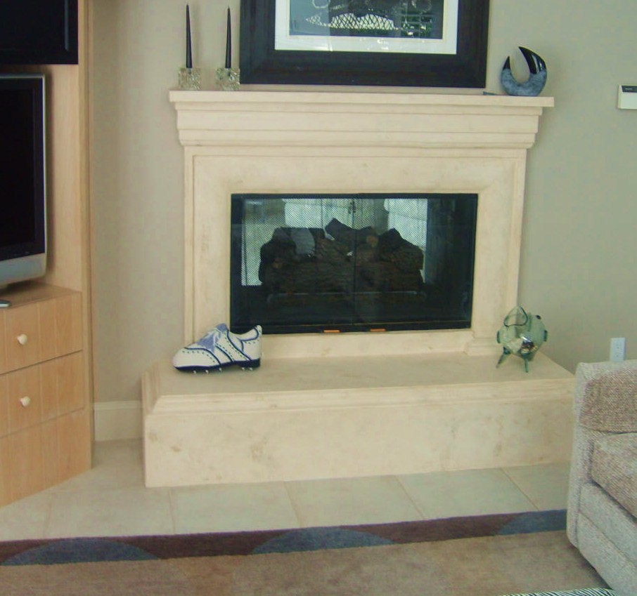 Private residence at Leawood KS, Scagliola fireplace mantel