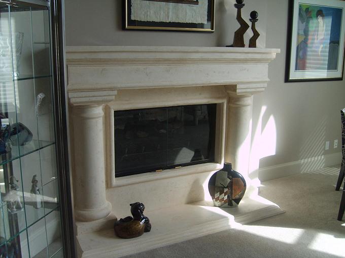 Private residence at Leawood KS, Scagliola Fireplace mantel