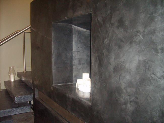 Plaza spa, Venetian Plaster and self supporting terazzo stairs